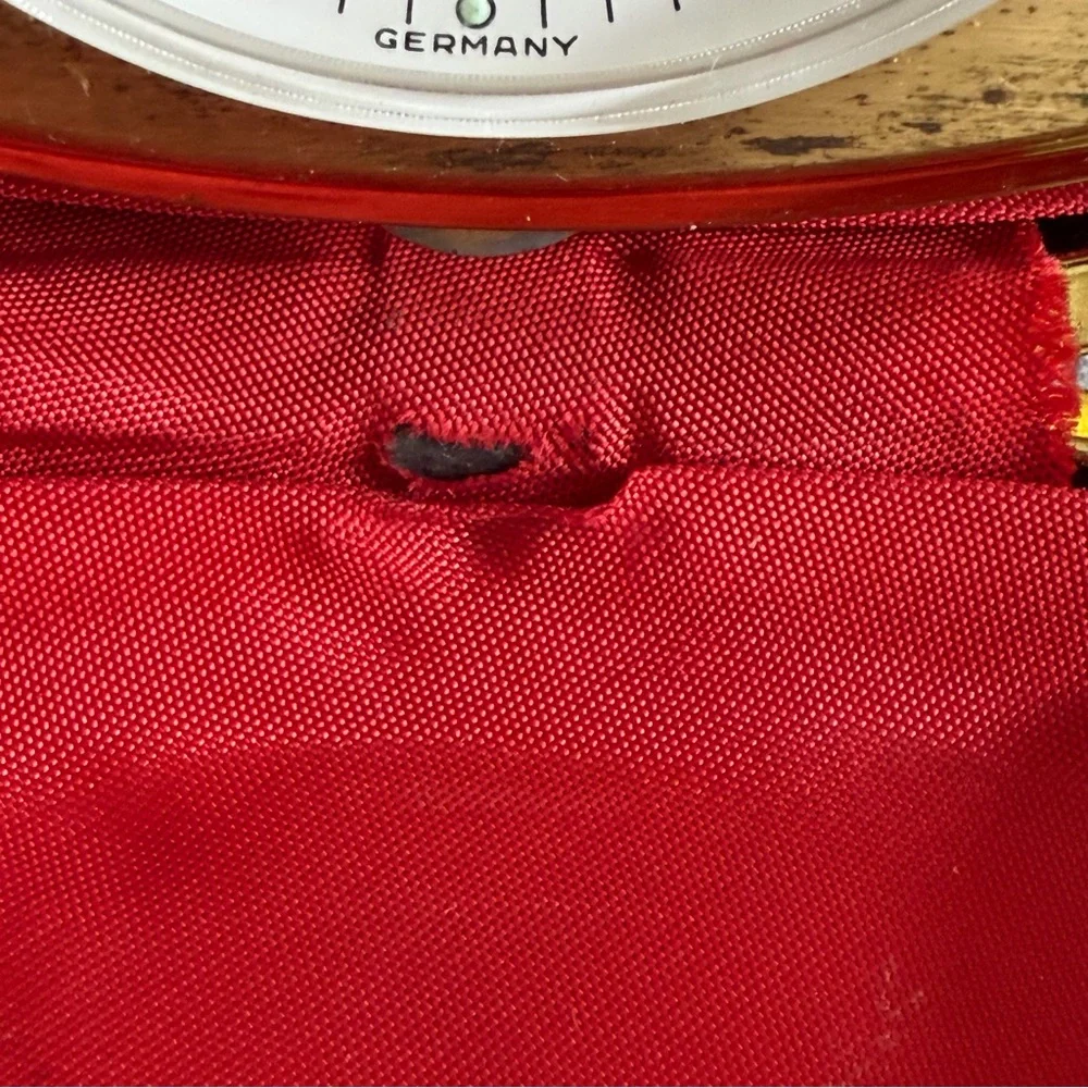 Vintage Florn Germany Travel Wind-up Folding Alarm Clock Red Leather MCM Retro